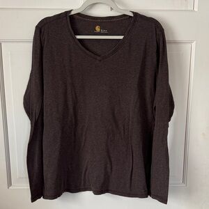 Carhartt Chocolate V-Neck Long Sleeve